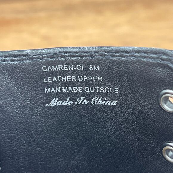 Donald J Pliner Camren Womens Size 8 M Black Patent Leather Combat Boots - Picture 8 of 8